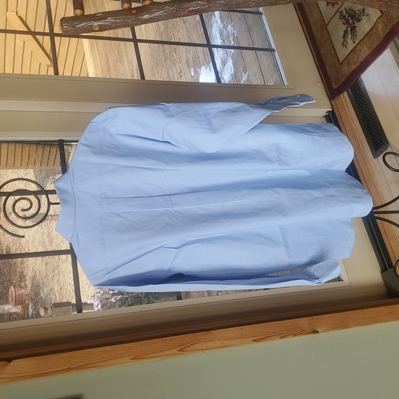 Roundtree & Yorke Gold Label Fitted NON Iron EZ Wash Dress Shirt in Blue Sz 16 - Picture 5 of 10